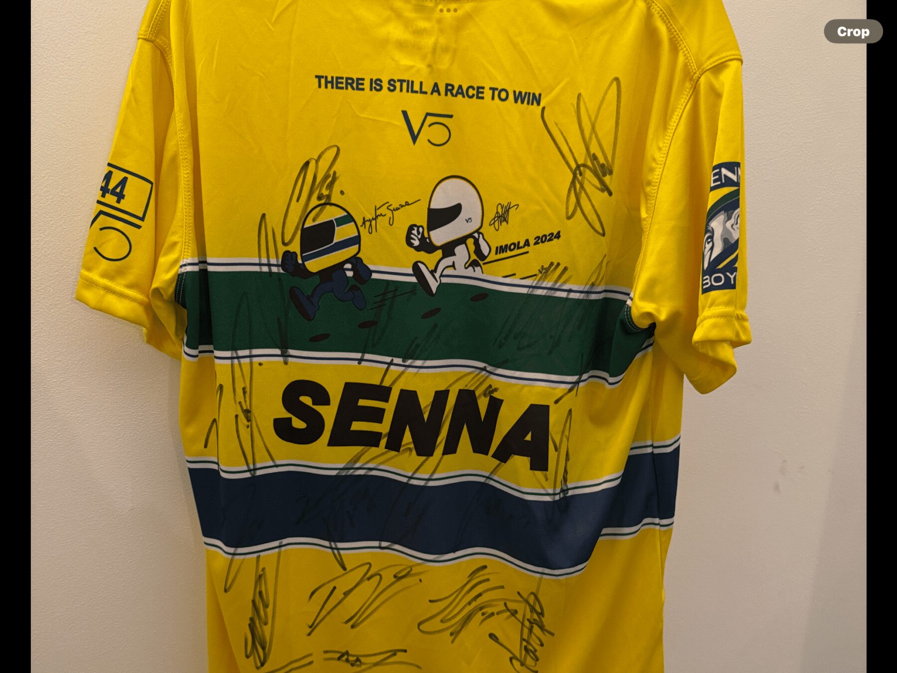 Imola 2024 - Senna Forever T shirt-multi signed by all of the F1 drivers - Image 3
