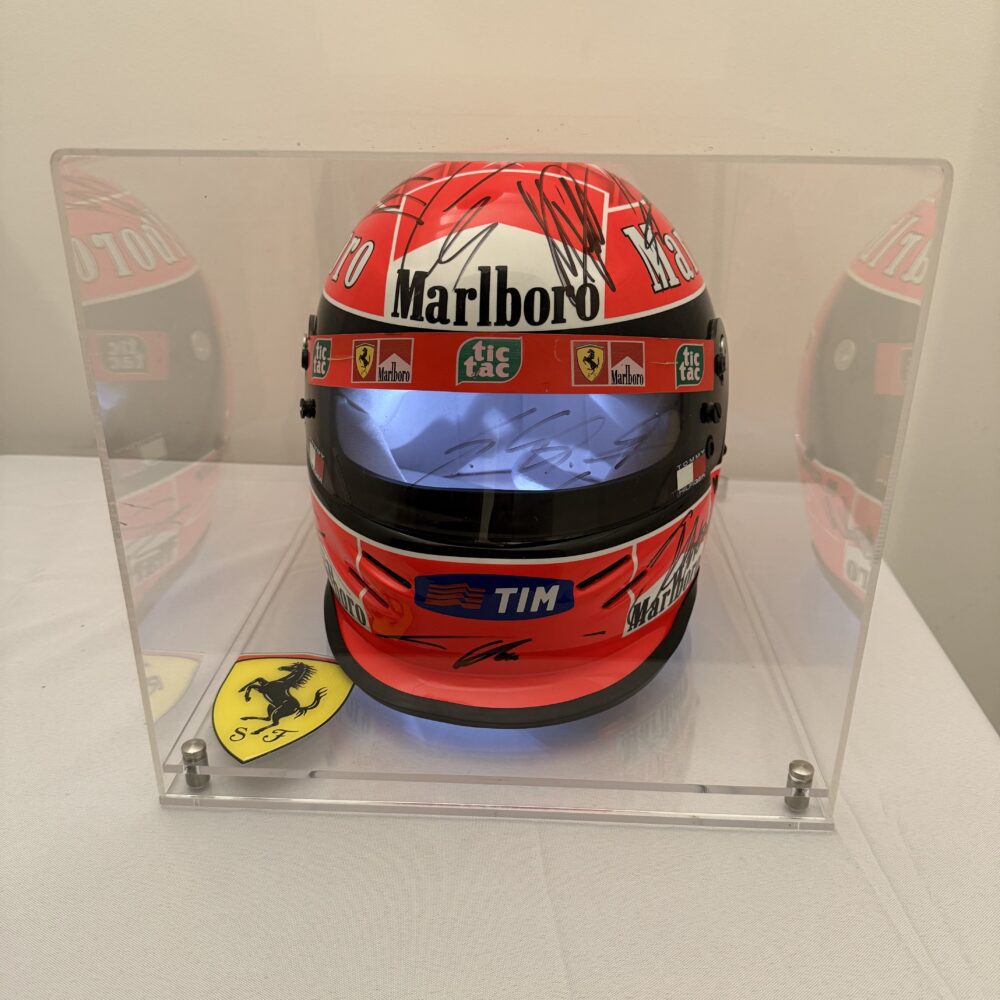 Michael Schumacher multi signed Ferrari helmet