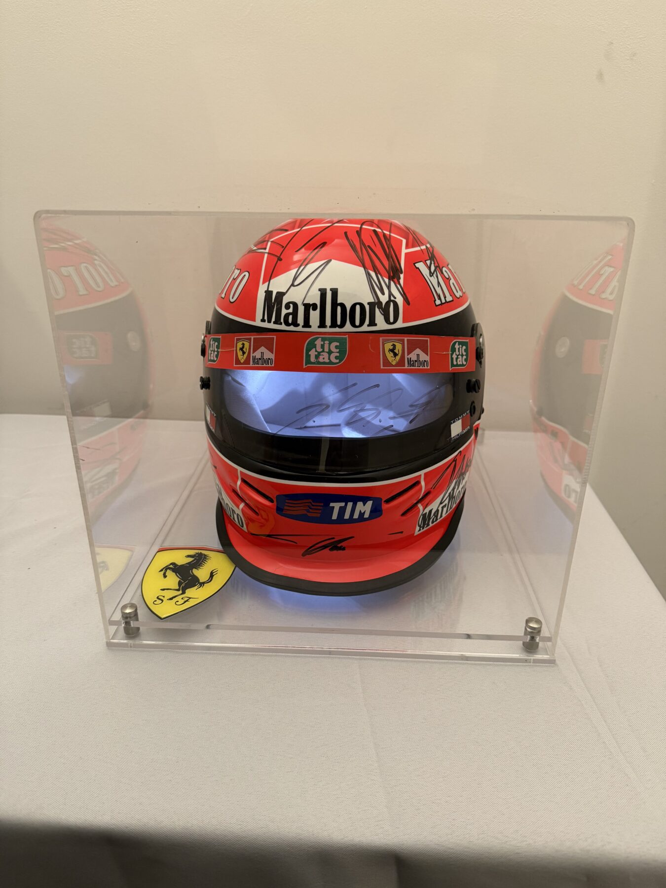 Michael Schumacher multi signed Ferrari helmet