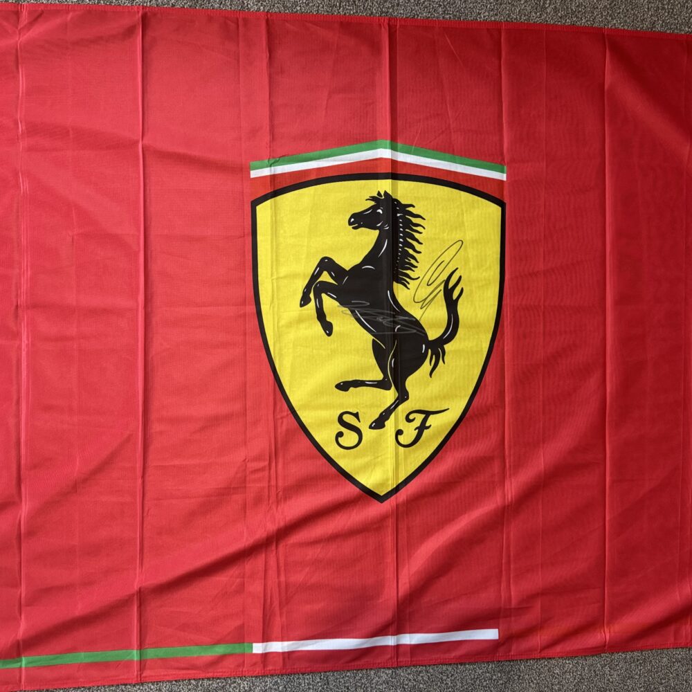 Lewis Hamilton and Charles Leclerc Signed flag