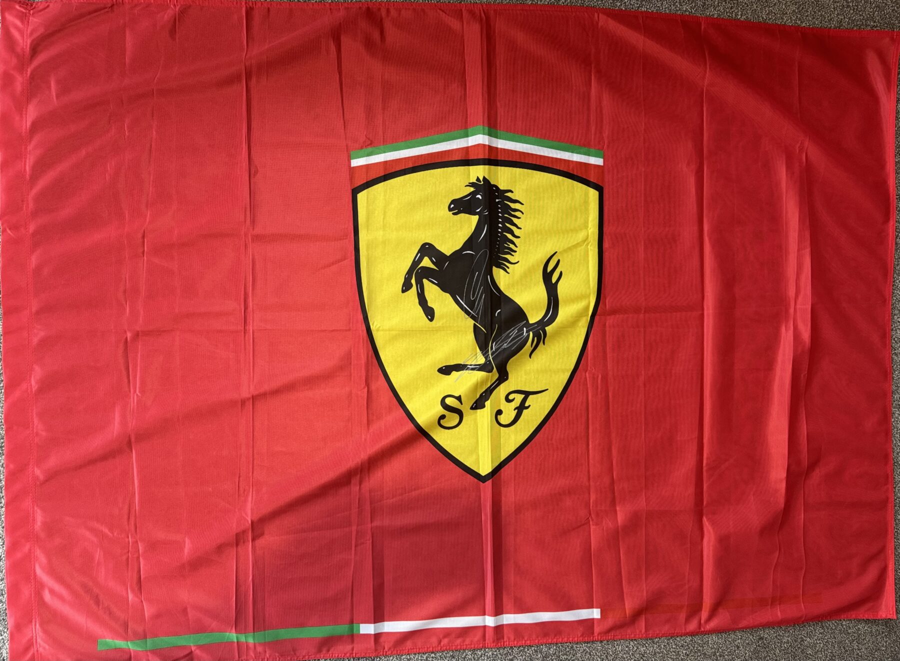 Lewis Hamilton and Charles Leclerc Signed flag - Image 2