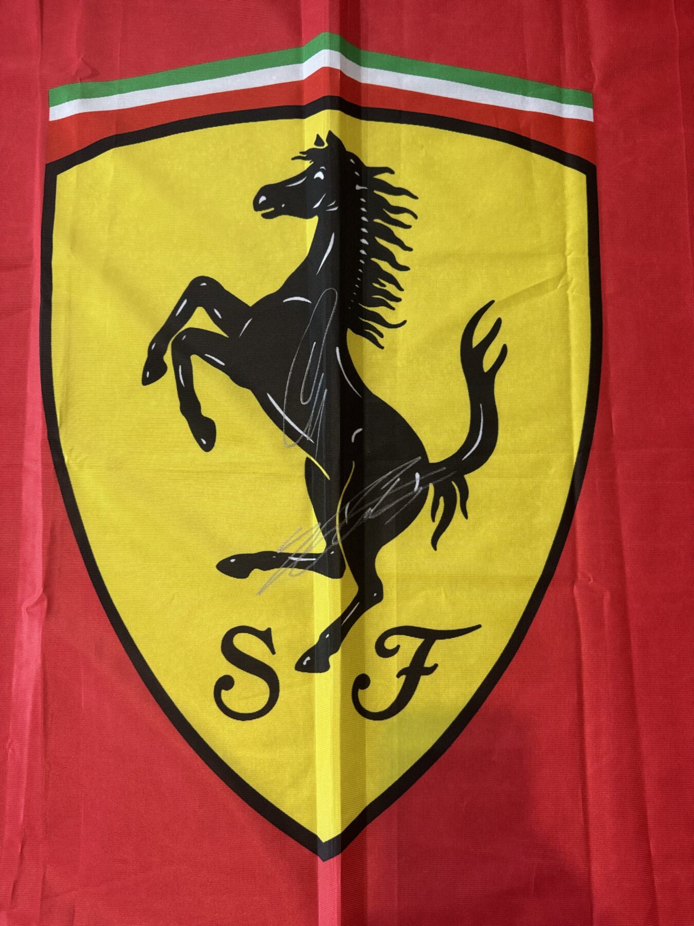 Lewis Hamilton and Charles Leclerc Signed flag - Image 3