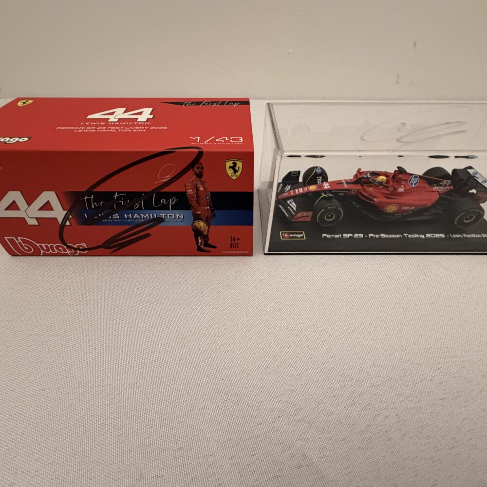 Lewis Hamilton 1/43 Signed twice-Ferrari 2025 model