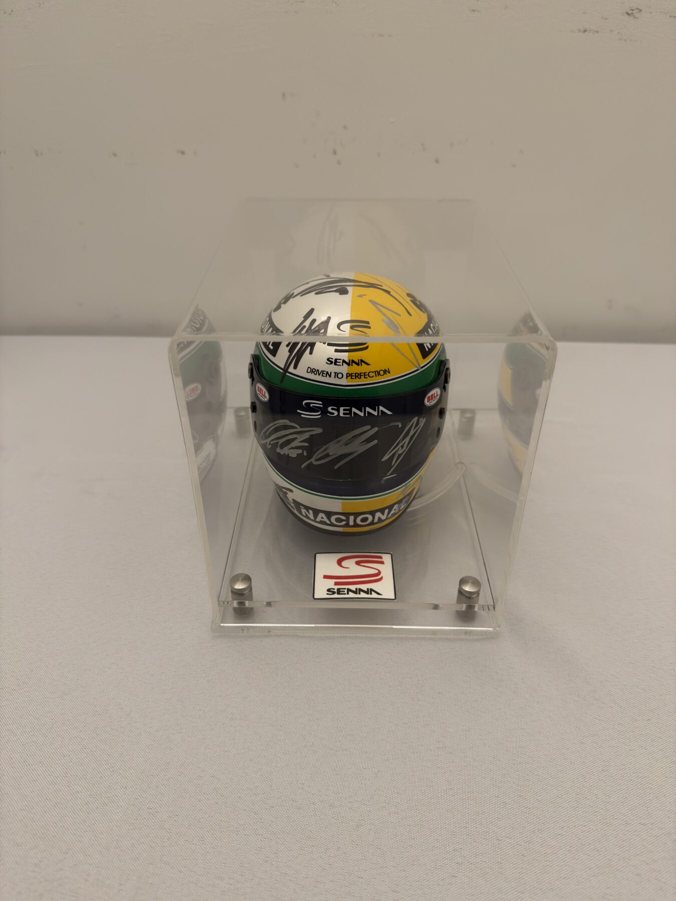 Ayrton Senna 1/2 tribute Bell helmet -Multi Signed on the helmet - Image 23