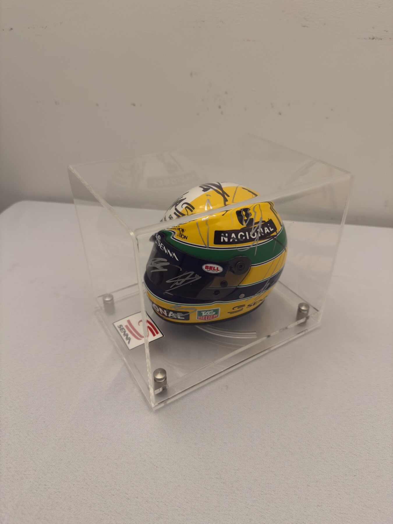 Ayrton Senna 1/2 tribute Bell helmet -Multi Signed on the helmet - Image 22