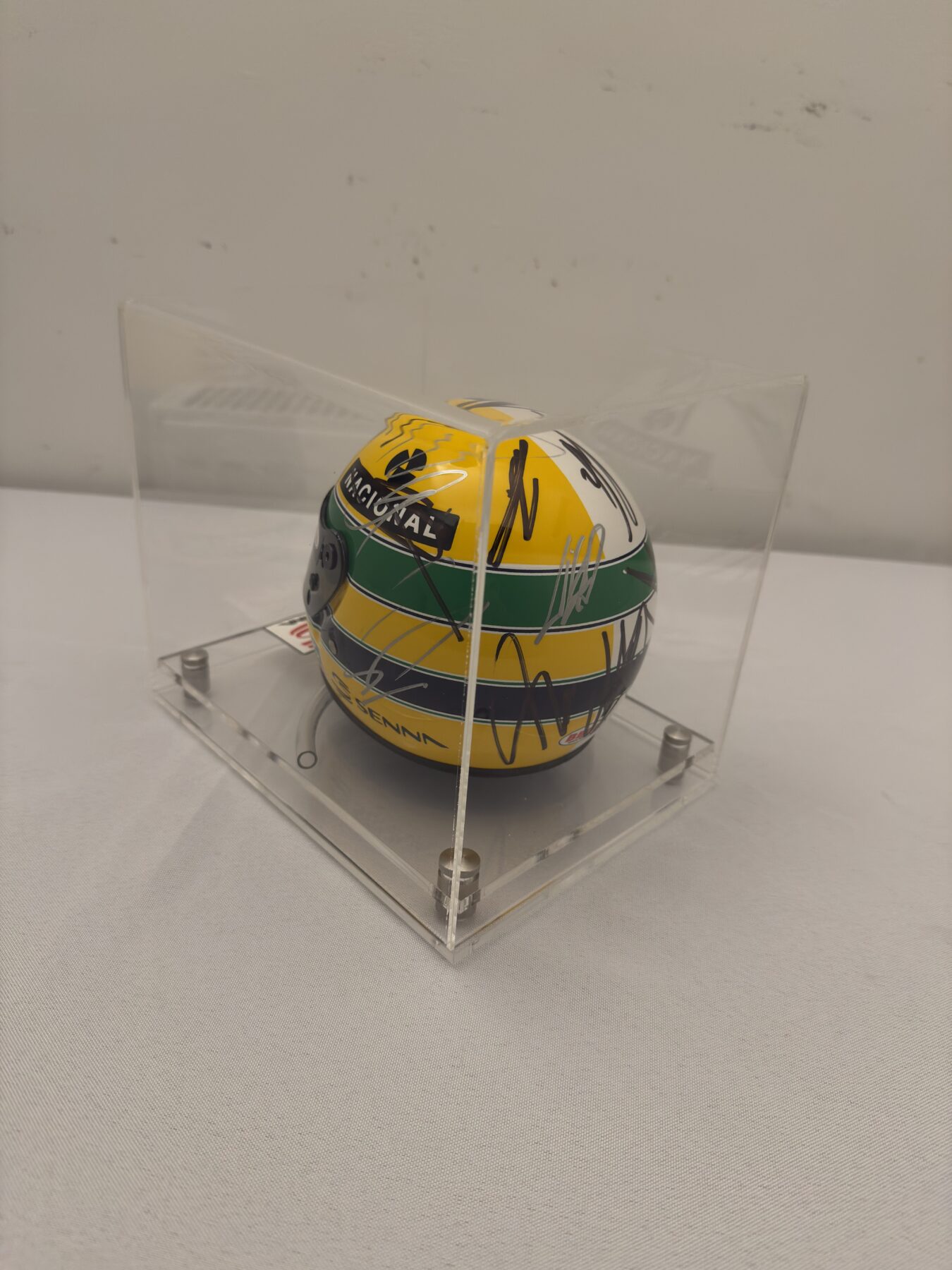 Ayrton Senna 1/2 tribute Bell helmet -Multi Signed on the helmet - Image 21