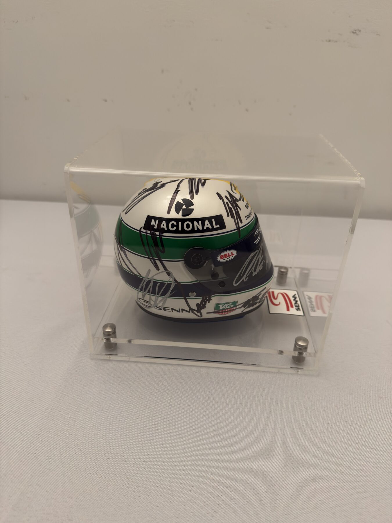 Ayrton Senna 1/2 tribute Bell helmet -Multi Signed on the helmet - Image 19
