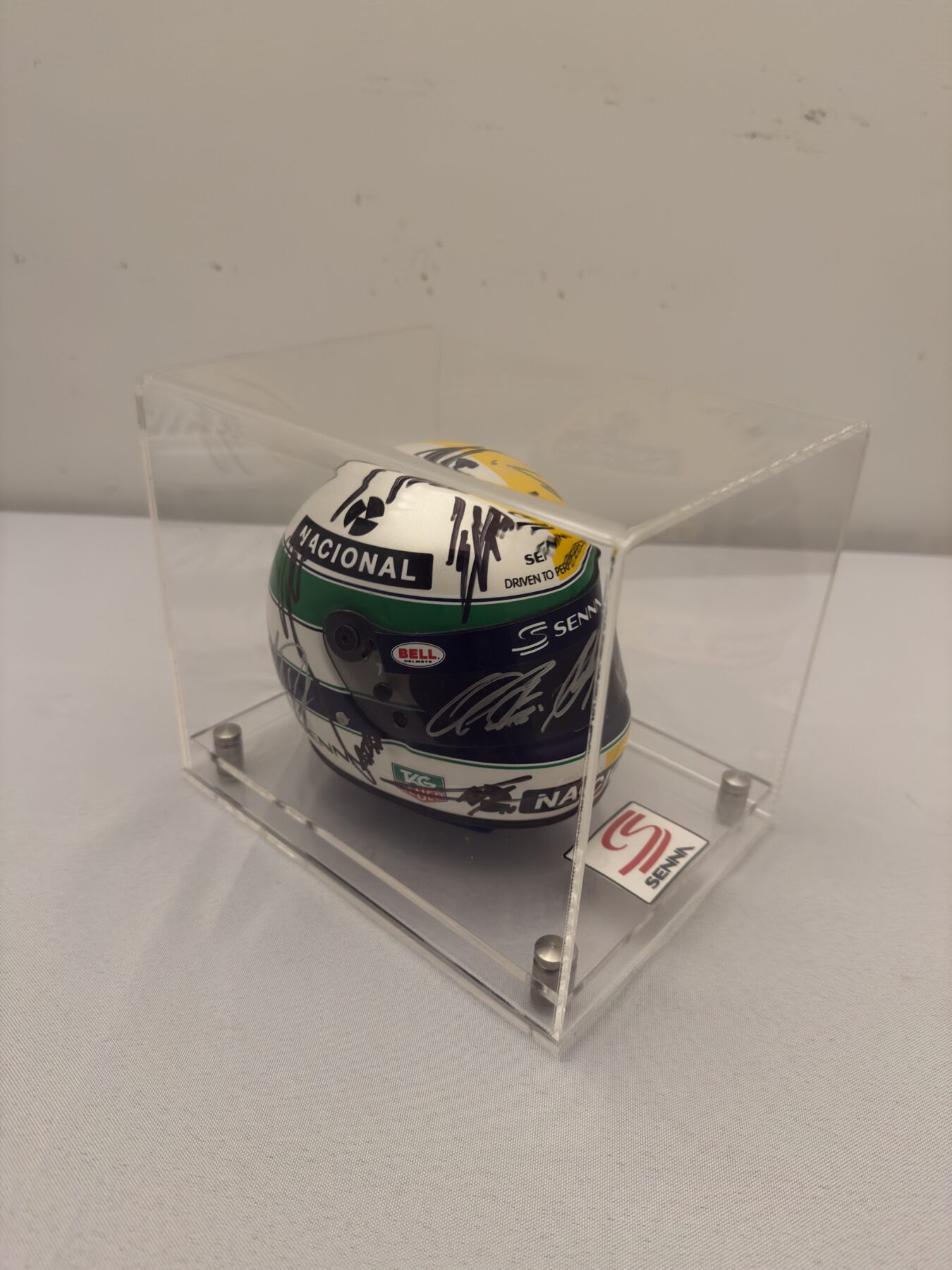 Ayrton Senna 1/2 tribute Bell helmet -Multi Signed on the helmet - Image 20