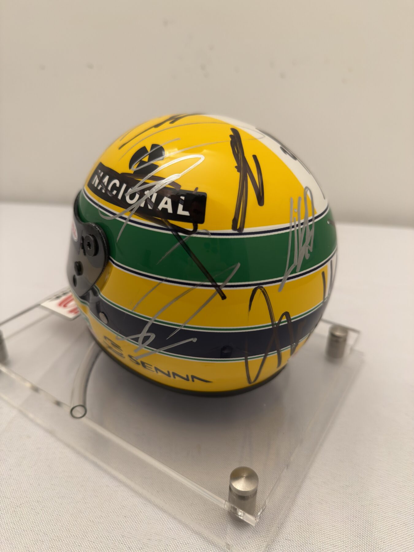 Ayrton Senna 1/2 tribute Bell helmet -Multi Signed on the helmet - Image 8