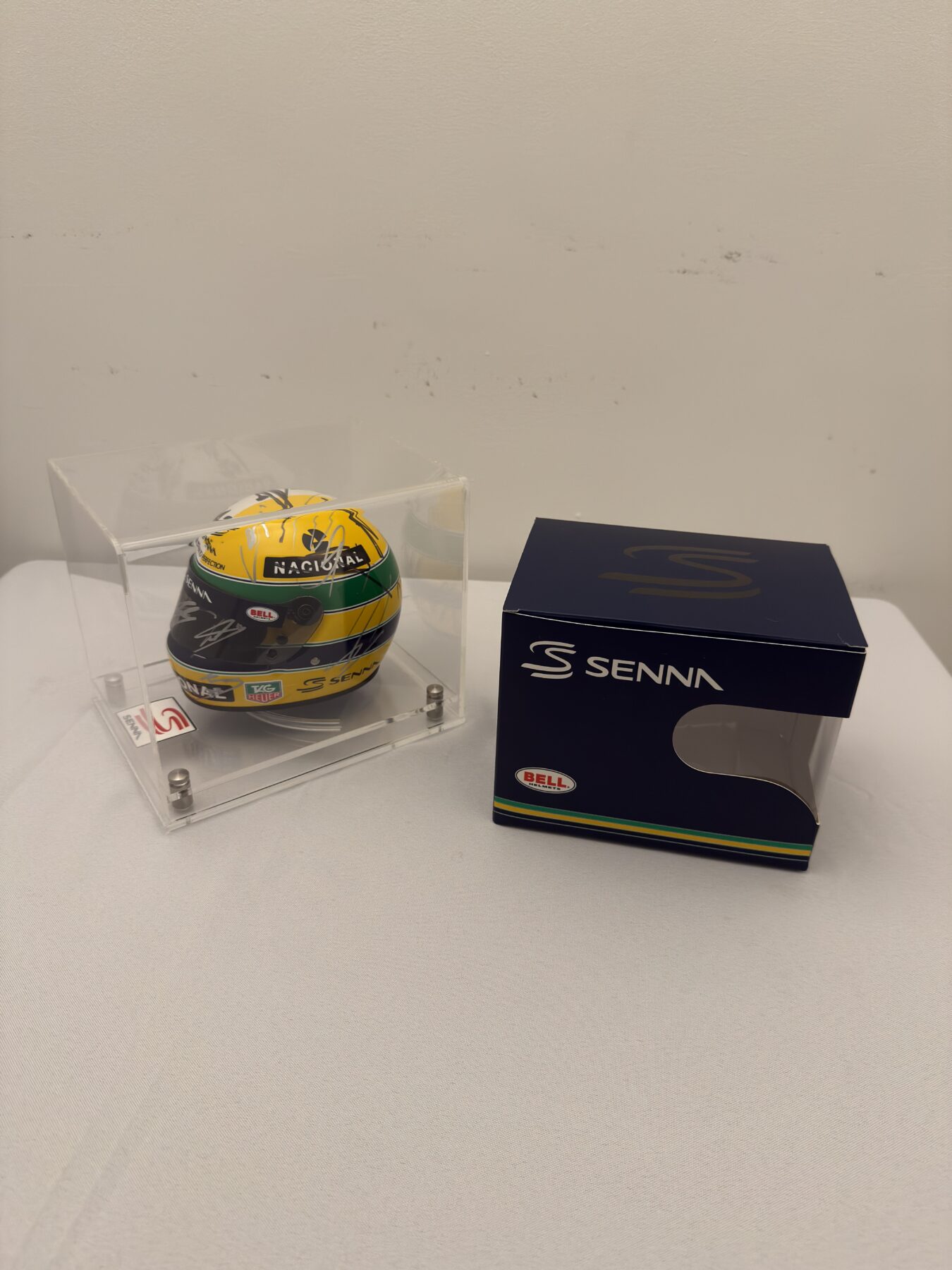 Ayrton Senna 1/2 tribute Bell helmet -Multi Signed on the helmet - Image 9
