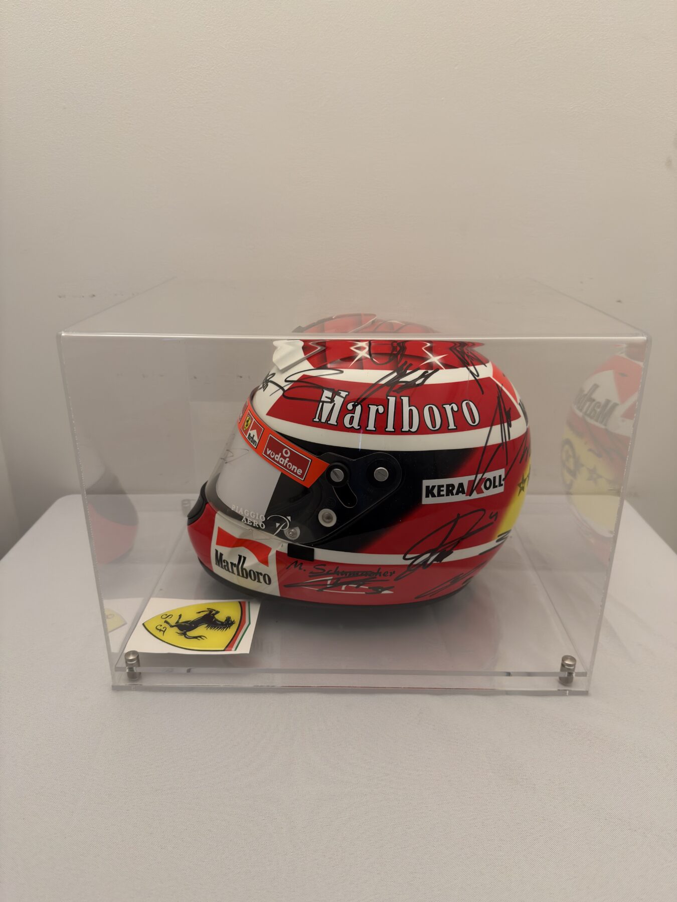 Michael Schumacher QM1 helmet multi signed by all 2025 F1 drivers and Michael Schumacher on the visor - Image 6