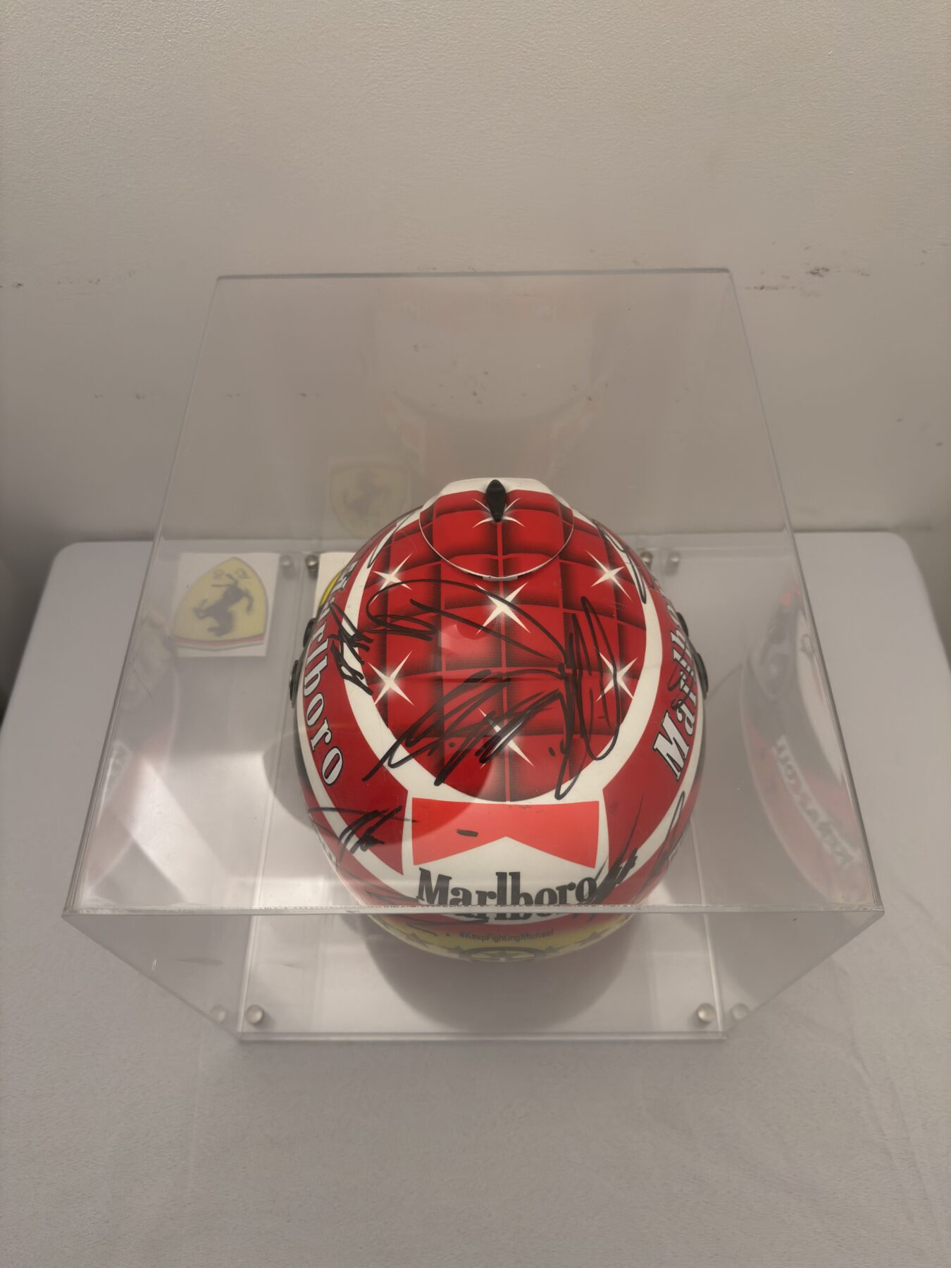 Michael Schumacher QM1 helmet multi signed by all 2025 F1 drivers and Michael Schumacher on the visor - Image 3