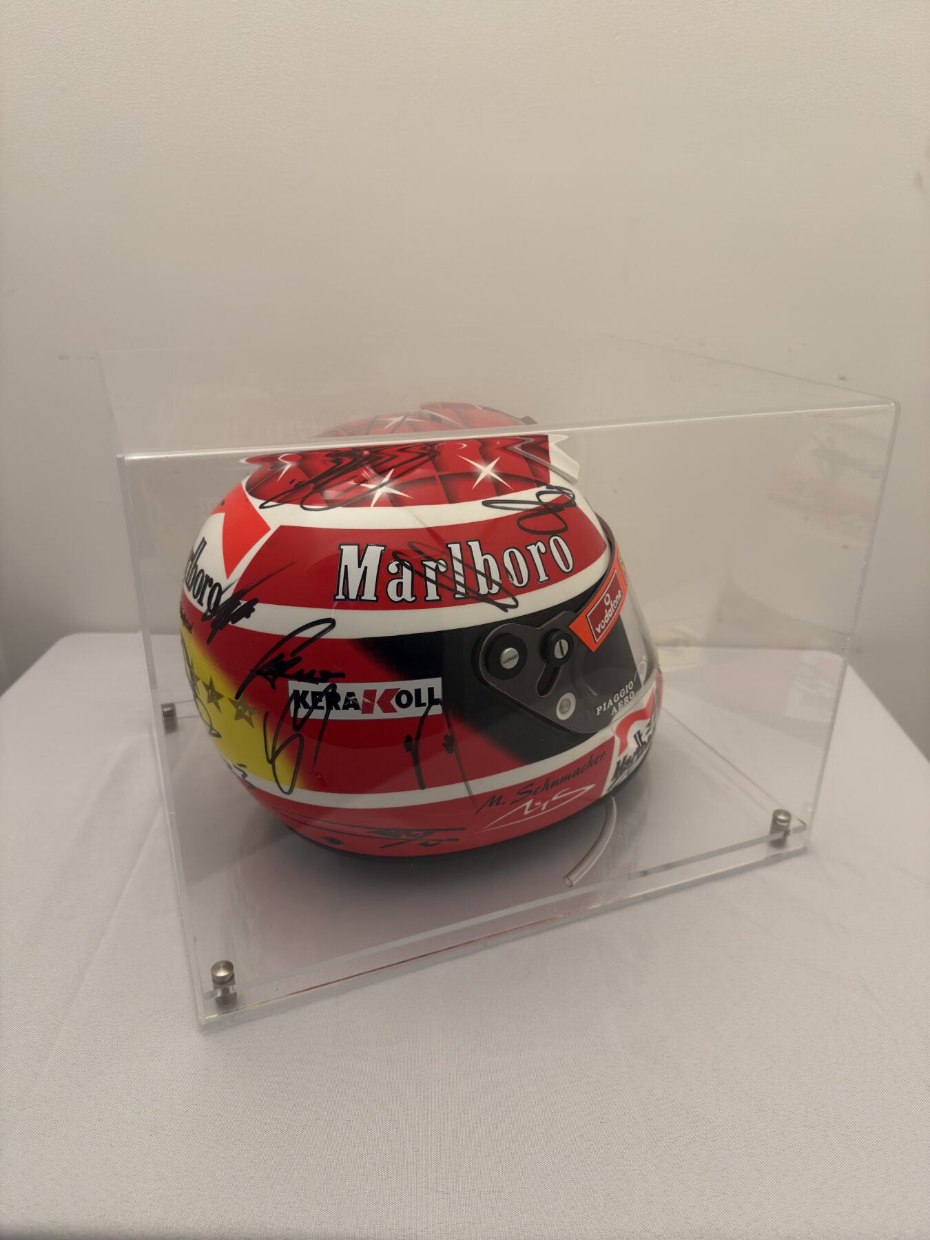 Michael Schumacher QM1 helmet multi signed by all 2025 F1 drivers and Michael Schumacher on the visor - Image 11