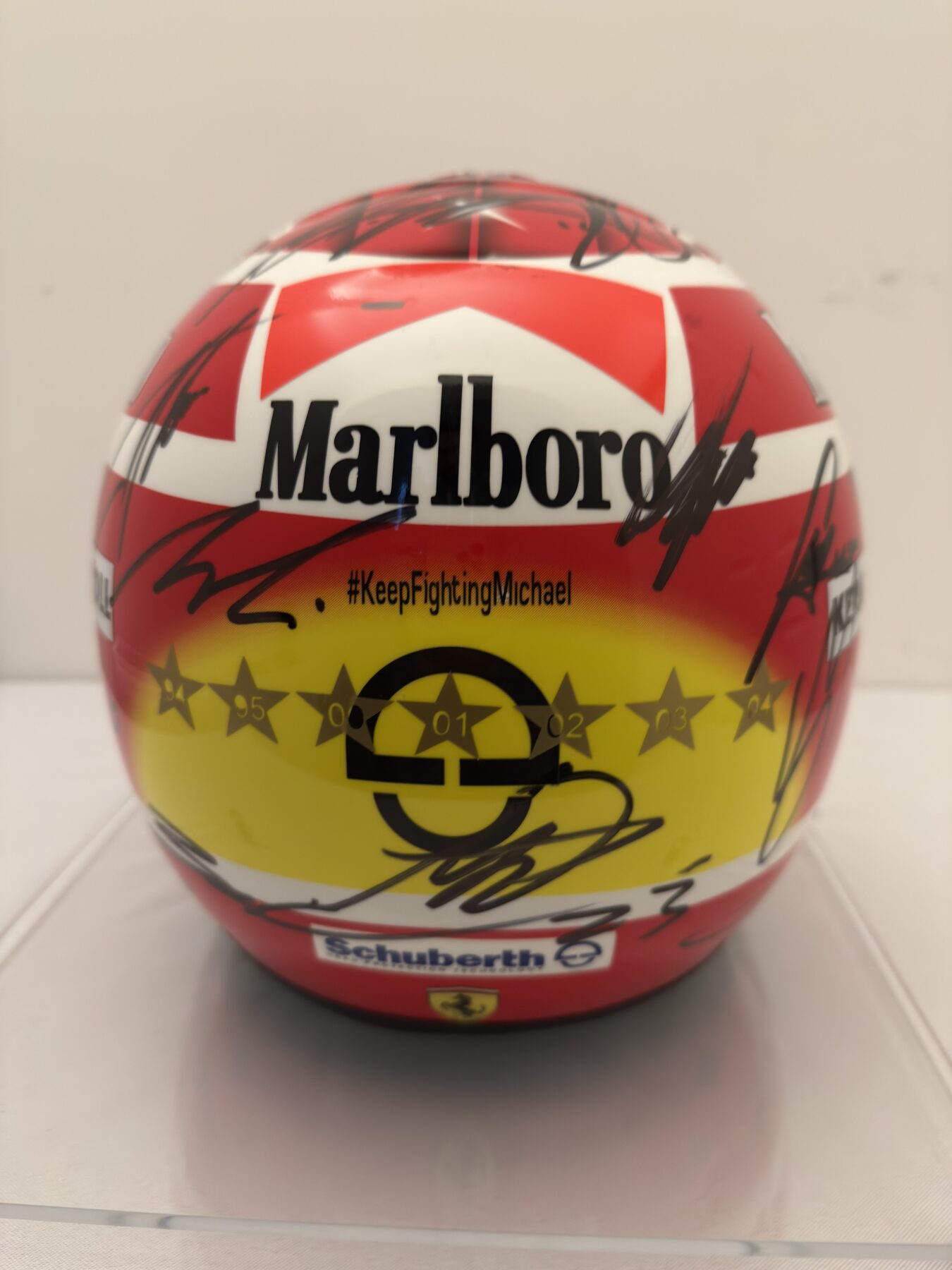 Michael Schumacher QM1 helmet multi signed by all 2025 F1 drivers and Michael Schumacher on the visor - Image 17