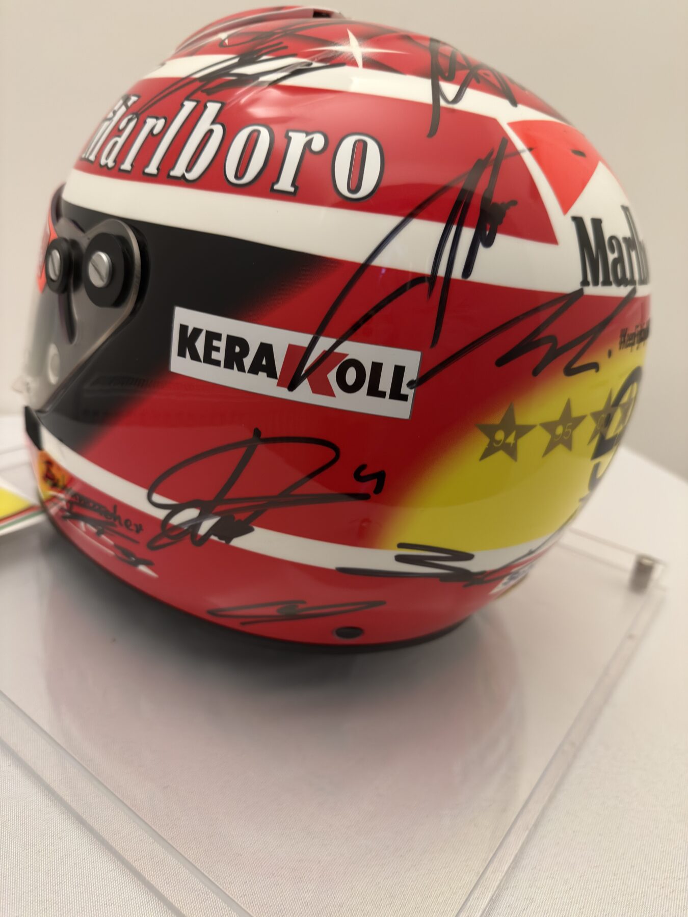 Michael Schumacher QM1 helmet multi signed by all 2025 F1 drivers and Michael Schumacher on the visor - Image 21