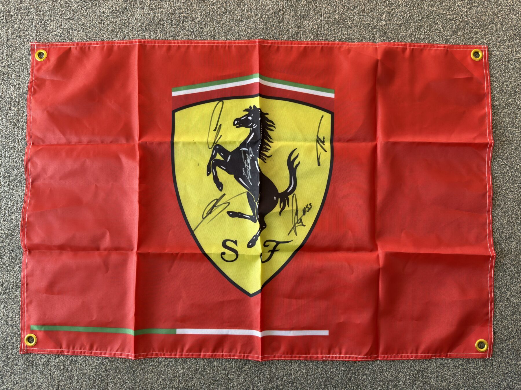 Oliver Bearman,Fernando Alonso,Lewis Hamilton & Carlos Sainz Signed Flag - Image 8