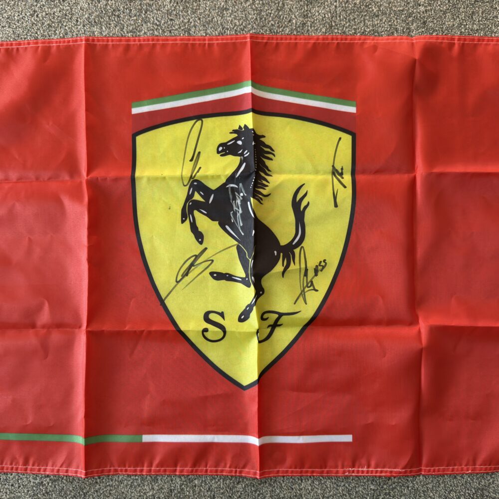 Oliver Bearman,Fernando Alonso,Lewis Hamilton & Carlos Sainz Signed Flag