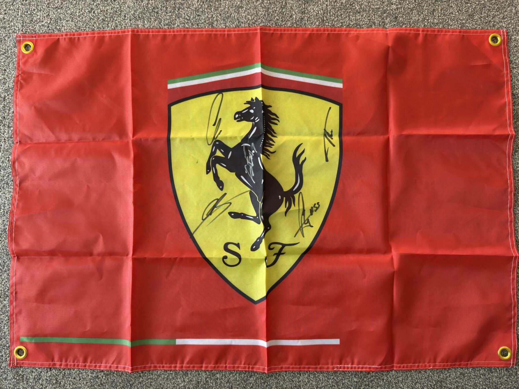 Oliver Bearman,Fernando Alonso,Lewis Hamilton & Carlos Sainz Signed Flag