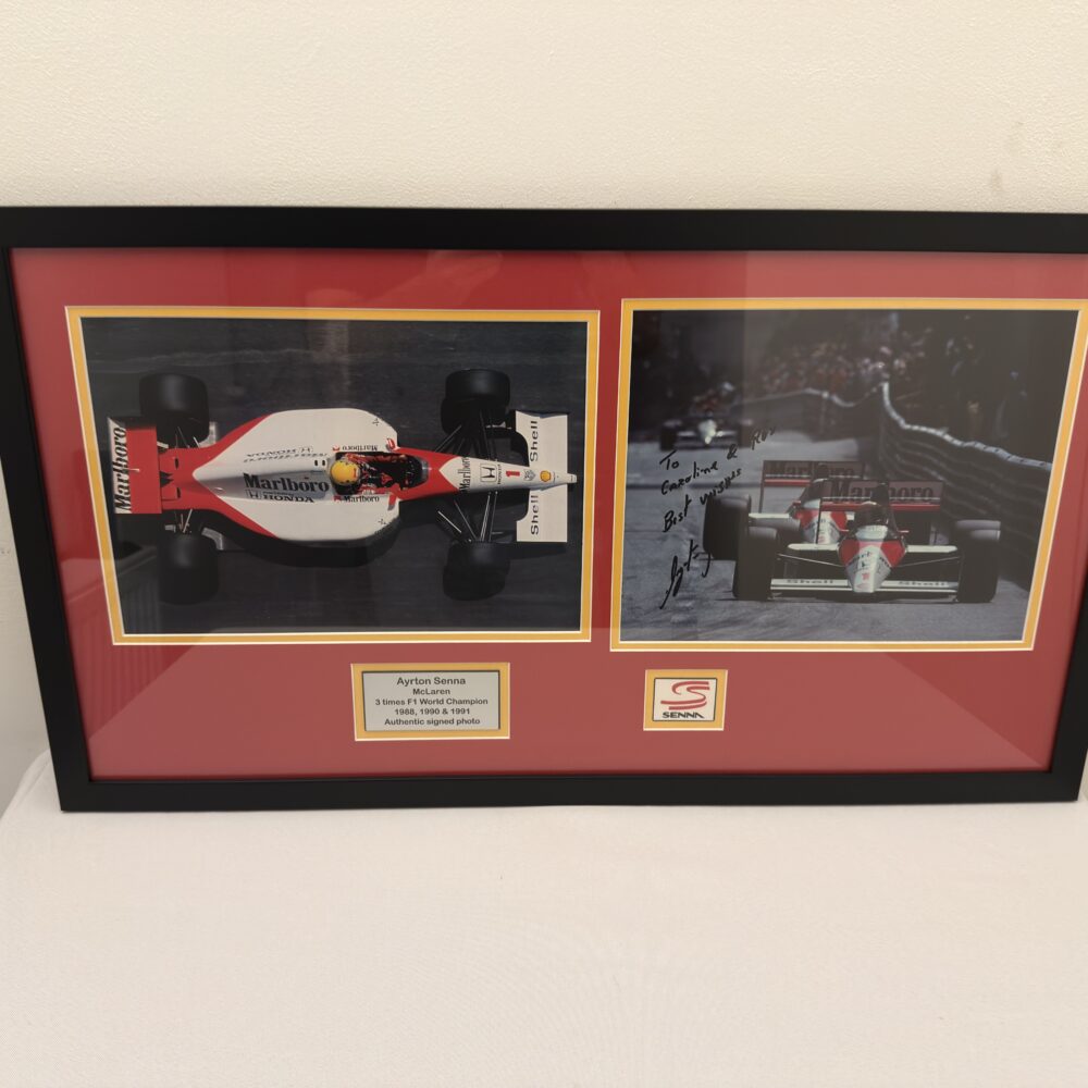 Ayrton Senna Signed photo display