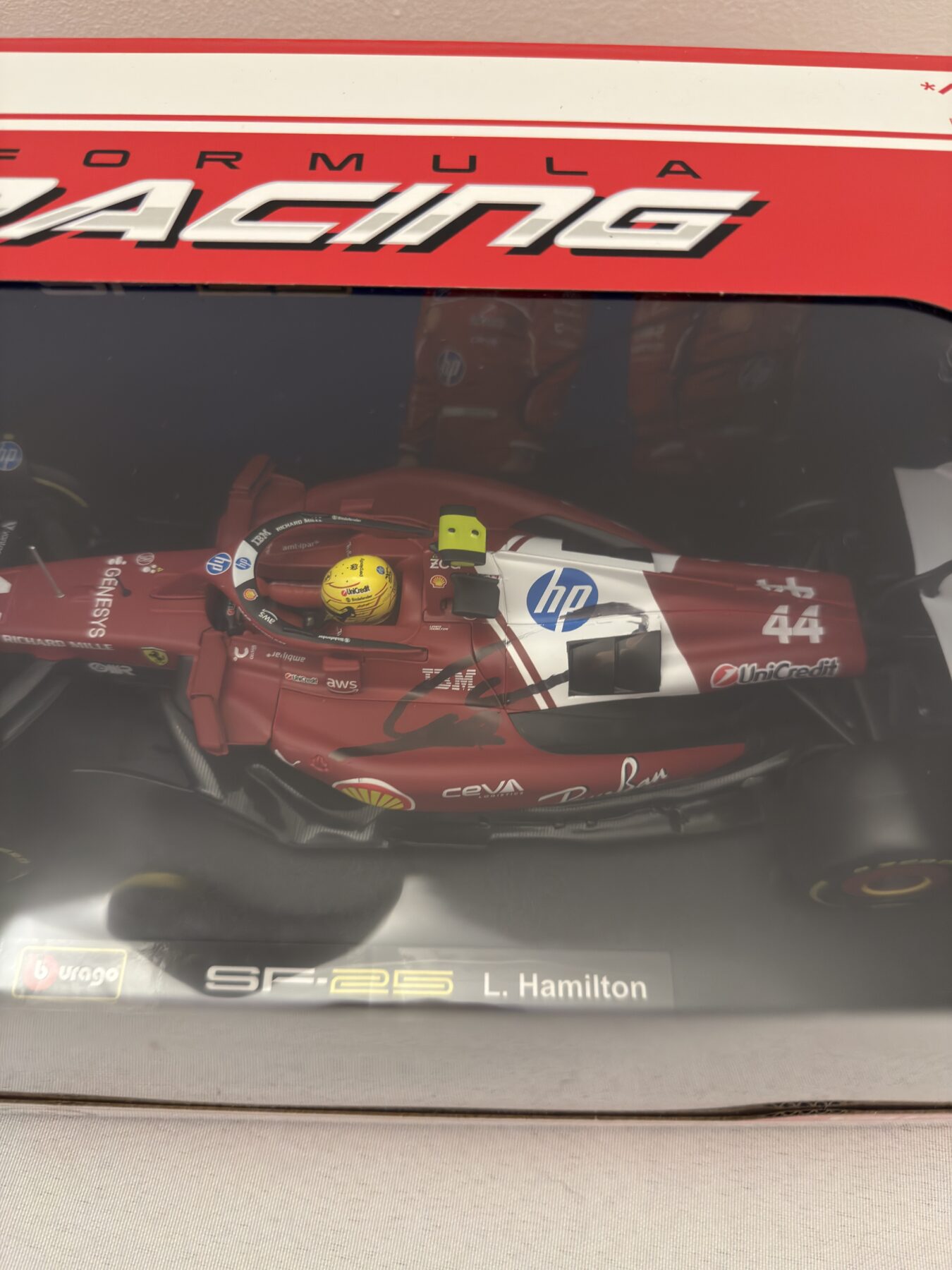 Lewis Hamilton Signed Ferrari 1/18 model - Image 4