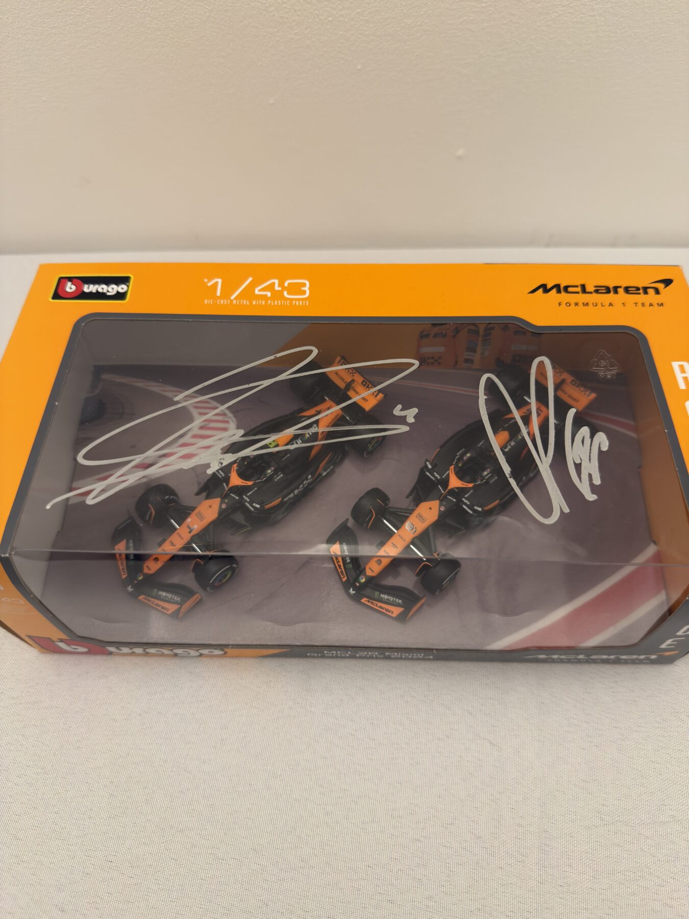 Lando Norris and Oscar Piastri Signed models