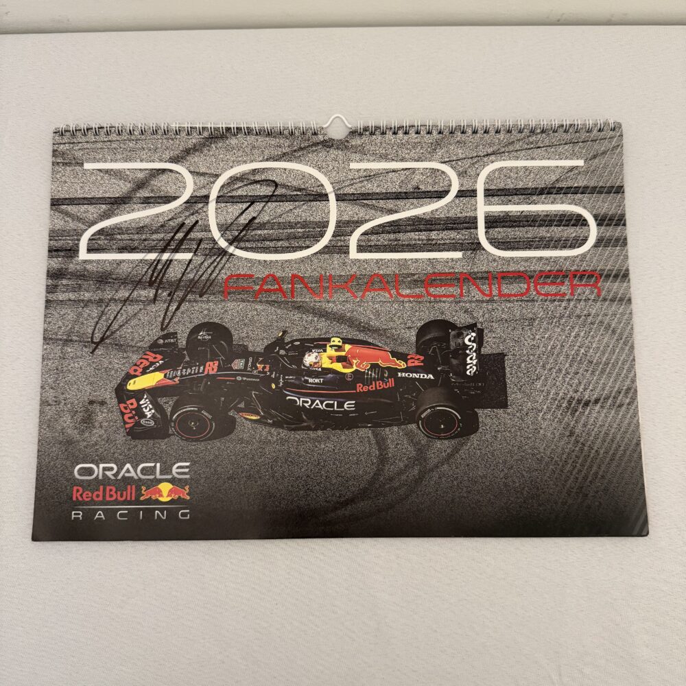 Max Verstappen Red Bull Calender 2026 Signed by Max 12 times!