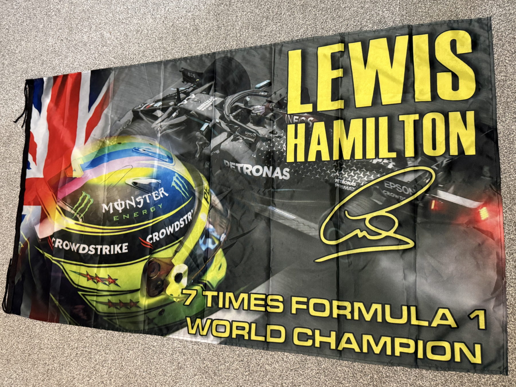 Lewis 7 times champion flag
