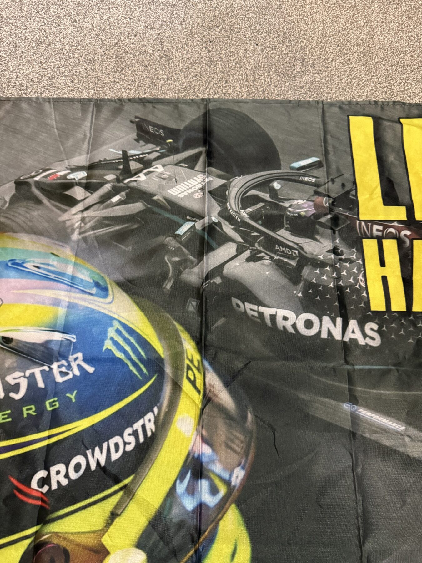 Lewis Hamilton 7 times F1 Drivers World Champion Signed flag - Image 6