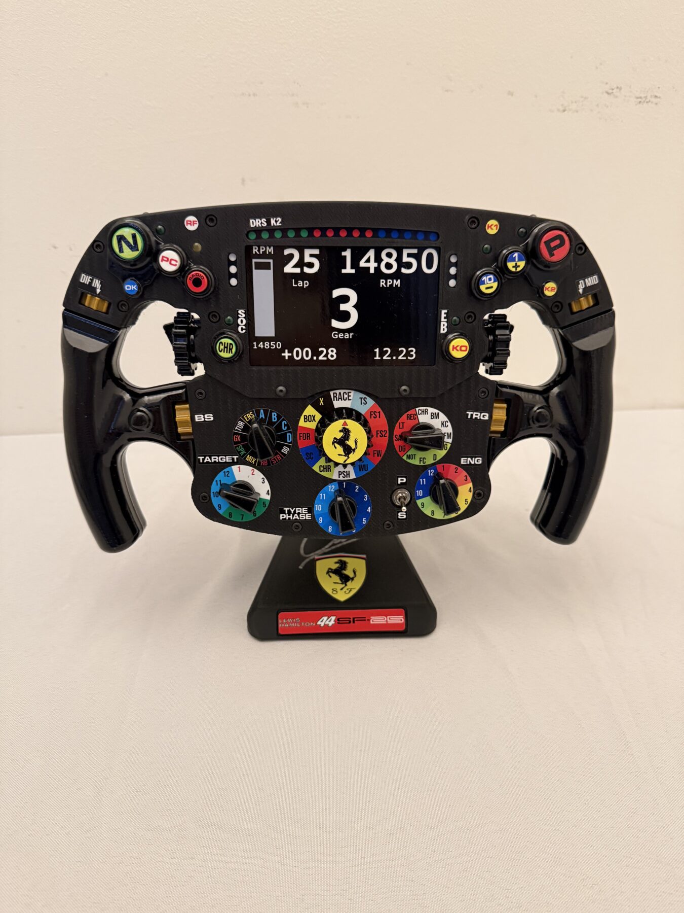 Lewis Hamilton Steering wheel-Signed on the base stand - Image 2