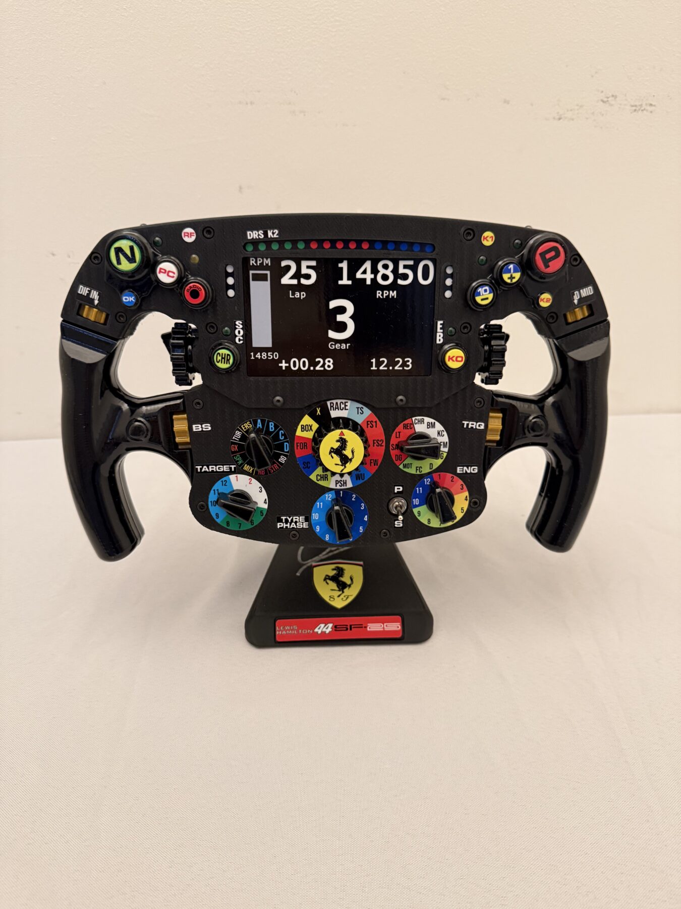 Lewis Hamilton Steering wheel-Signed on the base stand - Image 3