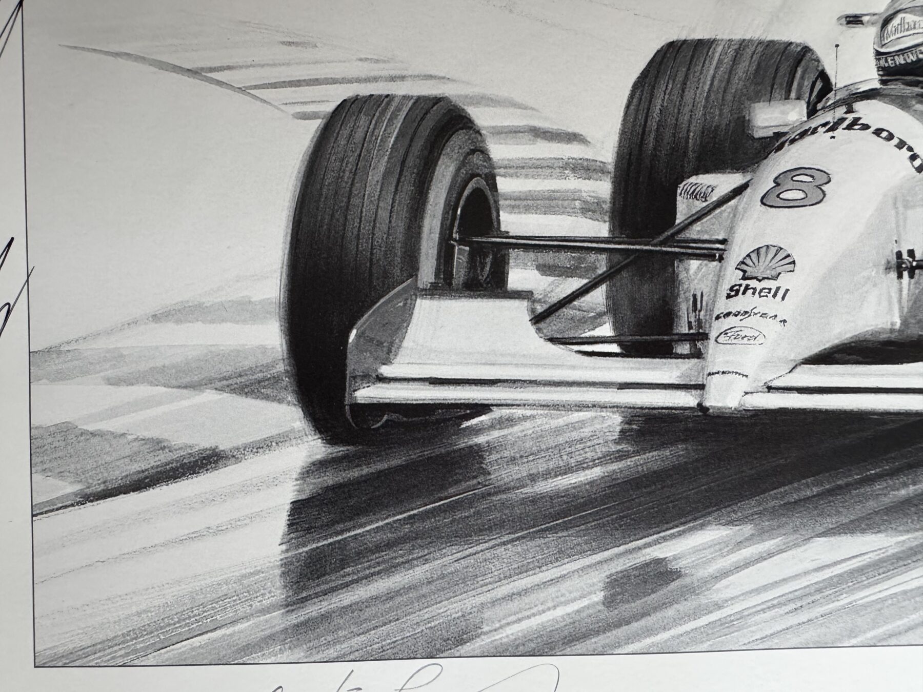 Ayrton Senna Signed Print-Bruce McLaren -100th win 1993-also signed by McLaren drivers past and present - Image 23