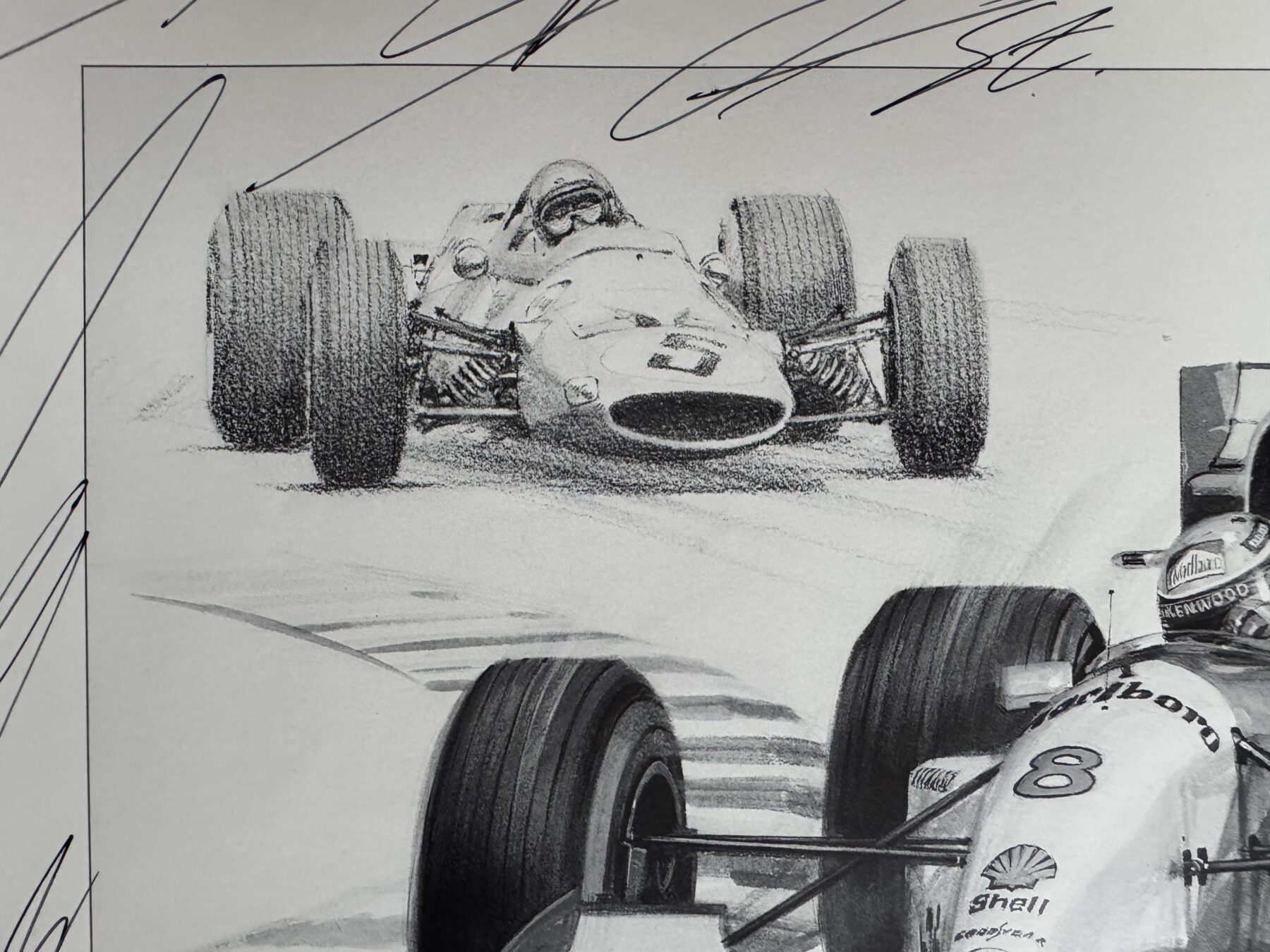 Ayrton Senna Signed Print-Bruce McLaren -100th win 1993-also signed by McLaren drivers past and present - Image 25