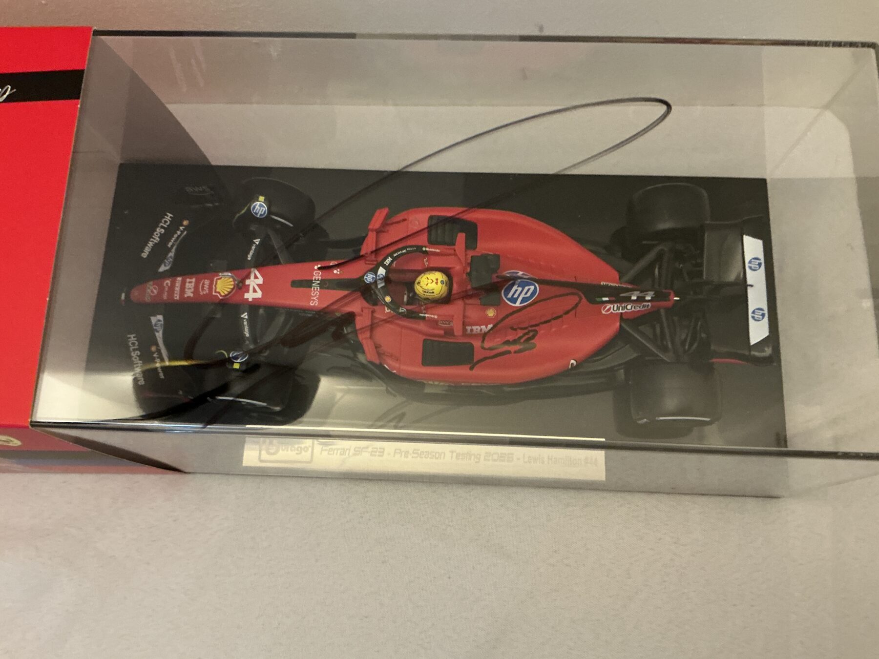 Lewis Hamilton-1/18-Ferrari Model Signed 3 times - Image 6