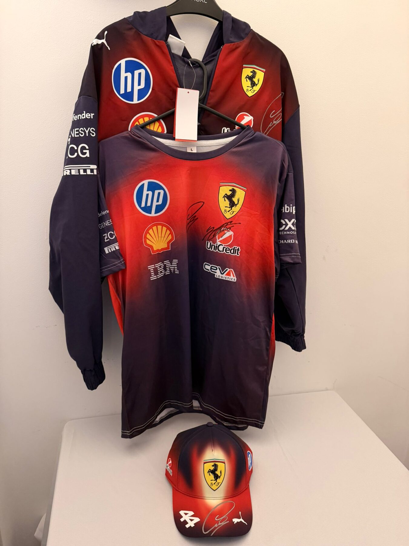 Chinese Grand Prix-2026-Jacket,T shirt and cap -Signed by Lewis Hamilton & Charles Leclerc