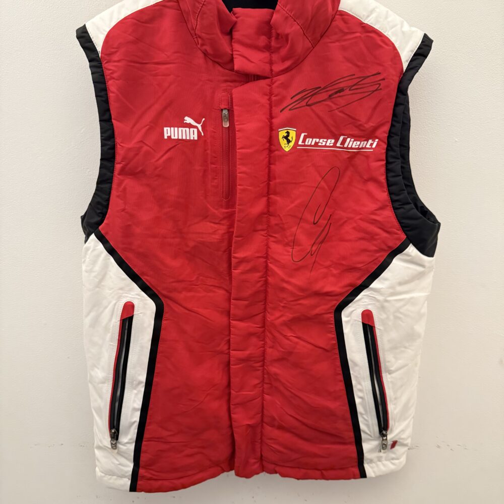 Ferrari Gilet signed by Charles Leclerc and Lewis Hamilton