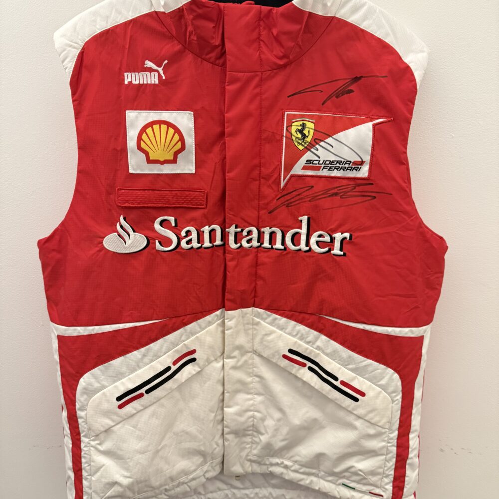 Ferrari Gilet-Signed by Charles Leclerc,Fernando Alonso and Lewis Hamilton
