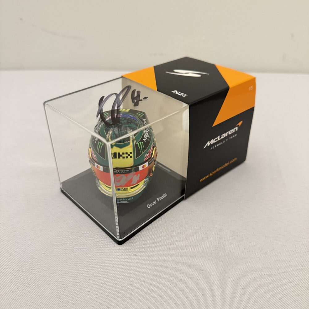 Oscar Piastri 1/5 scale Australia GP-helmet Signed twice
