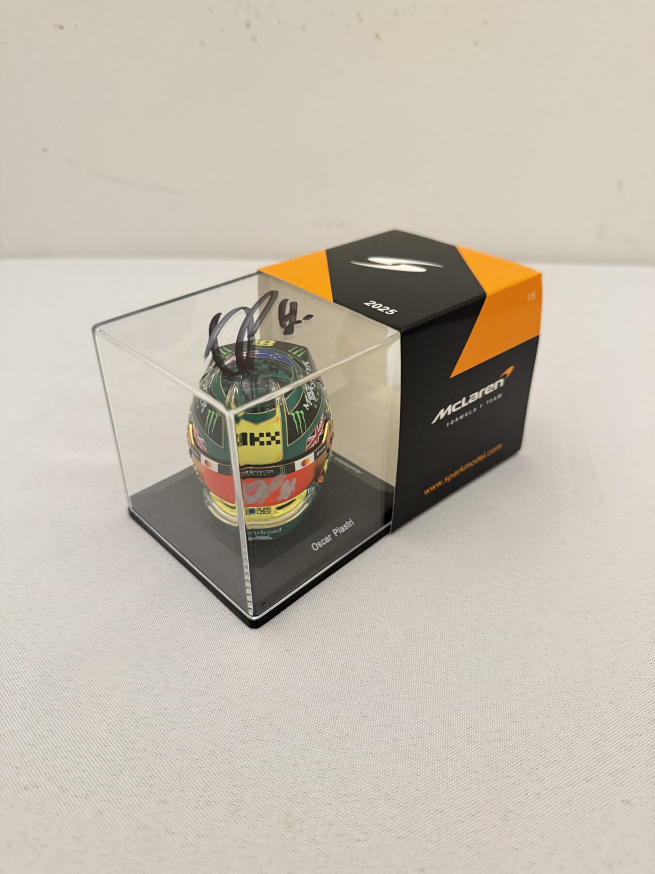 Oscar Piastri 1/5 scale Australia GP-helmet Signed twice