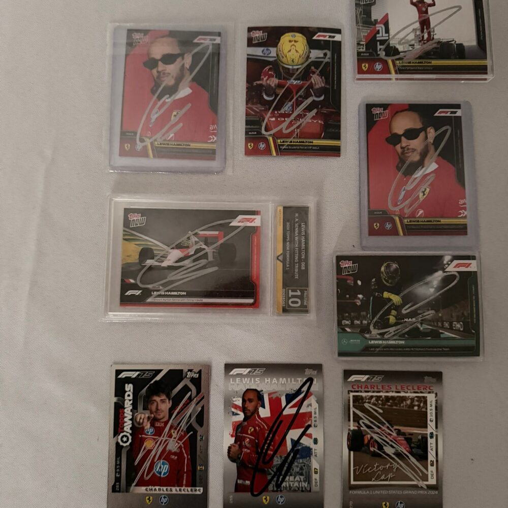 Topps Trading cards-Signed by Lewis Hamilton and Charles Leclerc