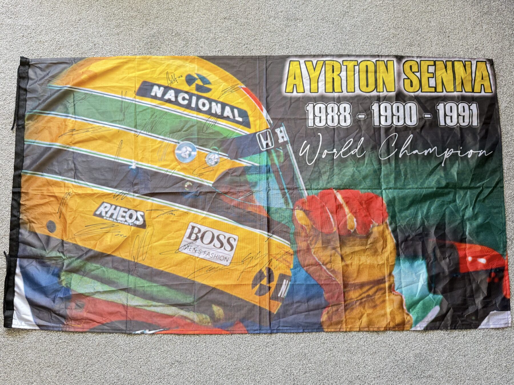Ayrton Senna-Multi Signed Flag - Image 22