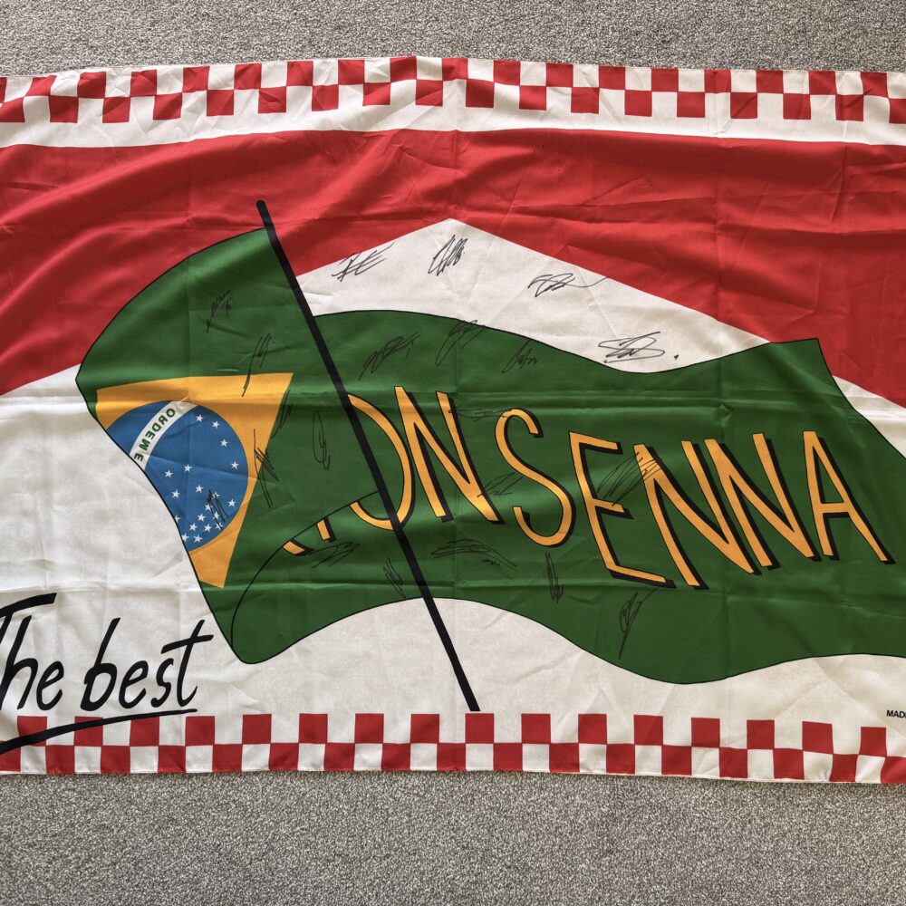 Ayrton Senna “the best” Multi Signed Flag