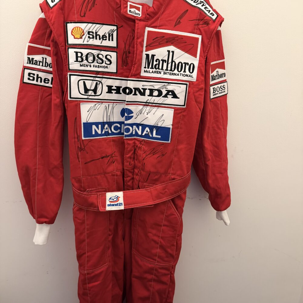 Senna 1988 suit multi signed