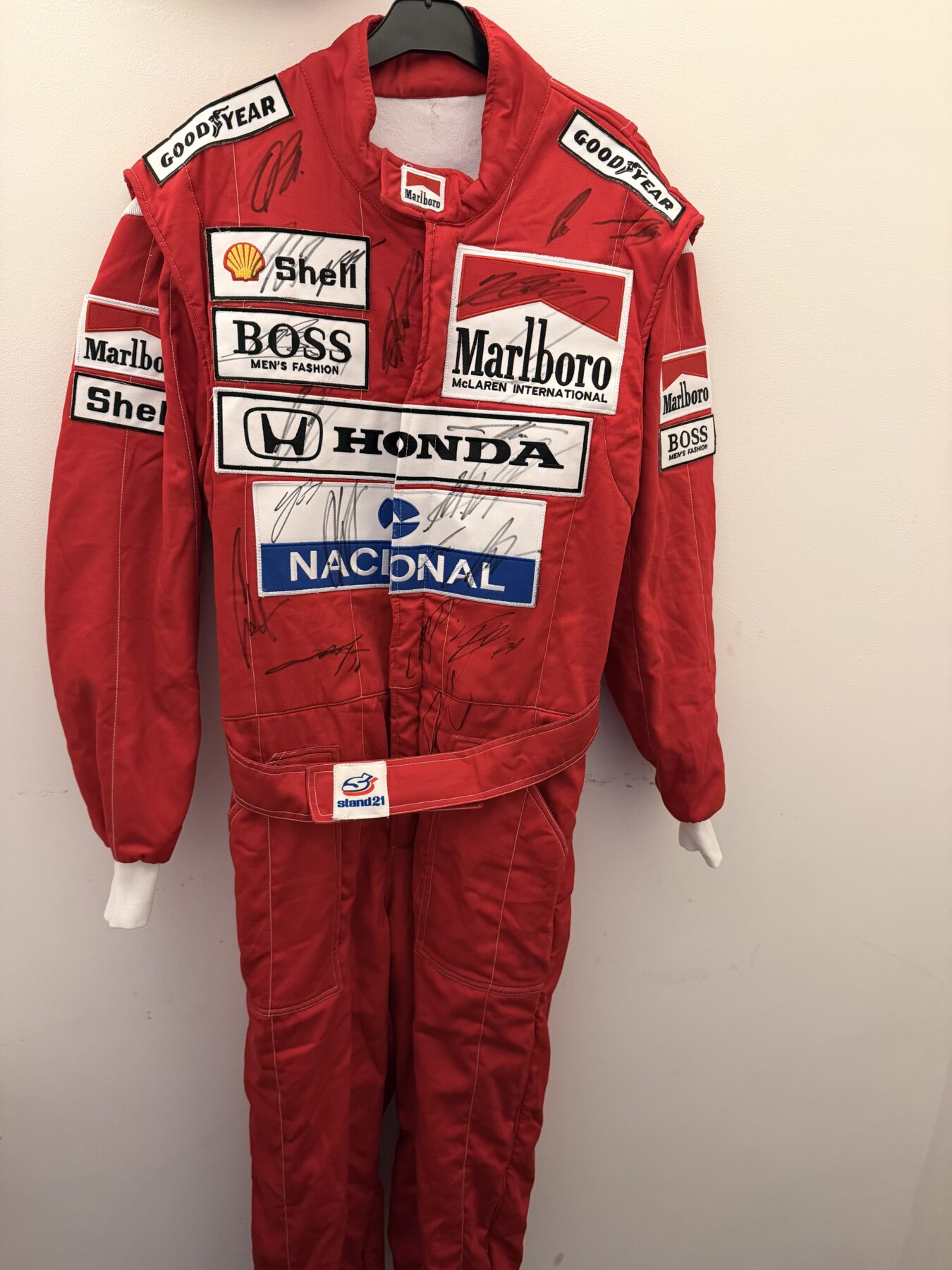 Senna 1988 suit multi signed