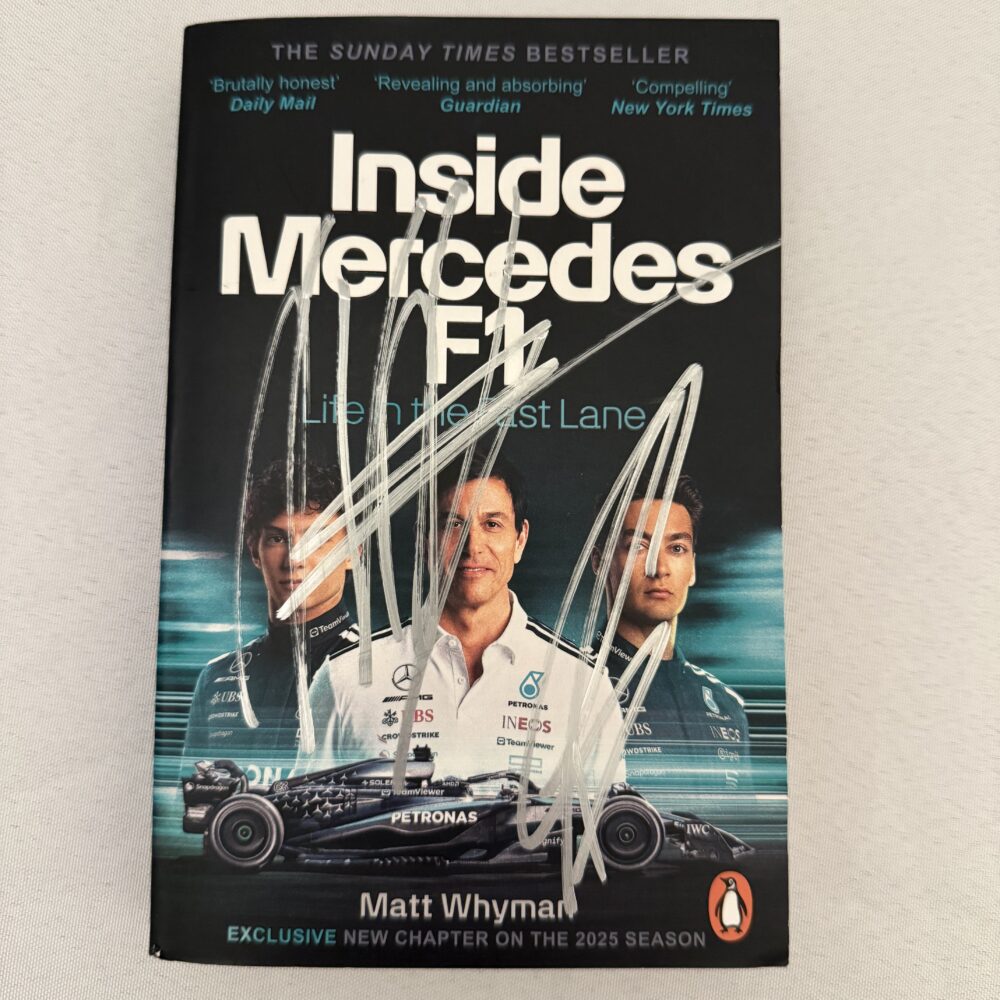 “Inside F1 Mercedes” book -Signed-Toto Wolf,George Russell and Kimi Antonelli