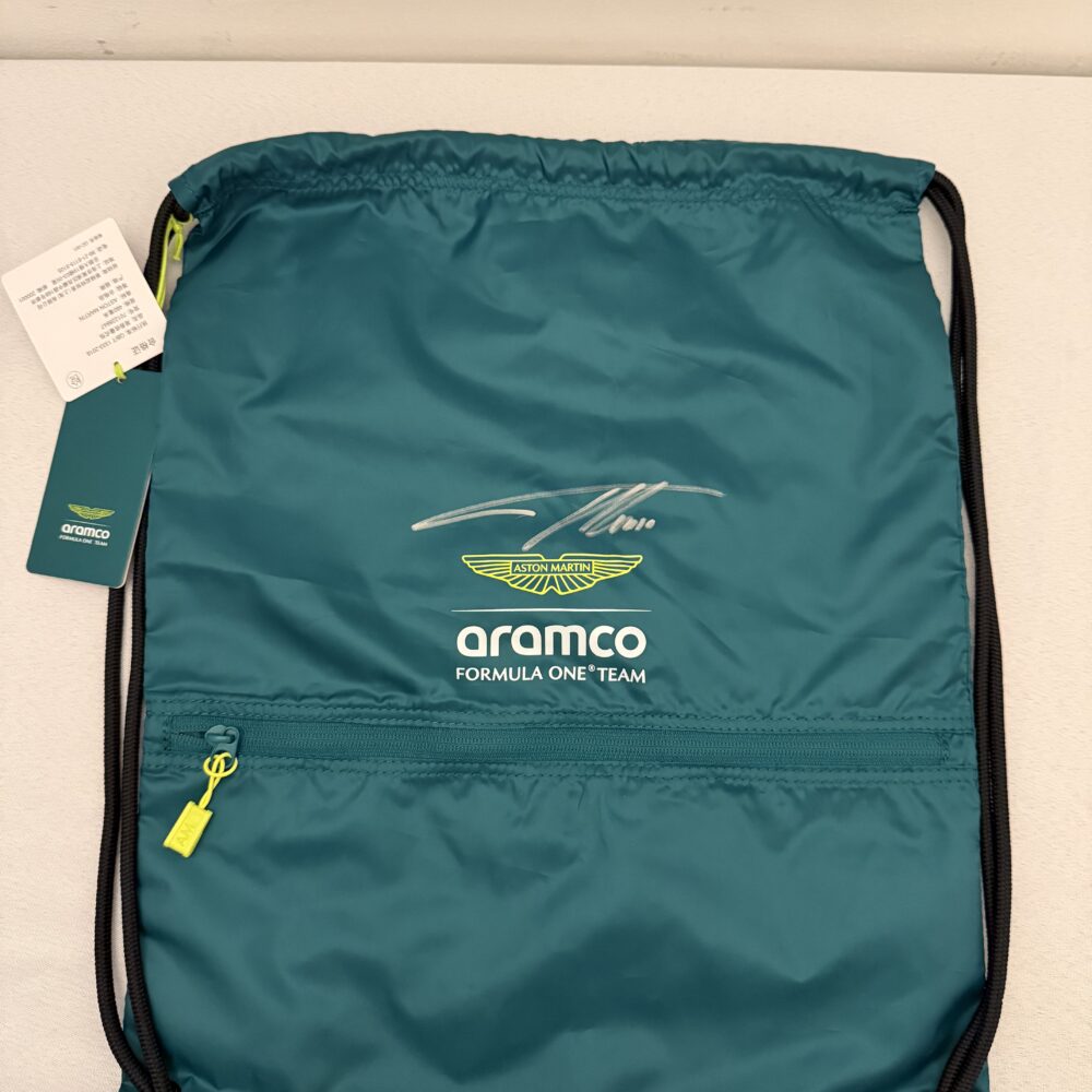 Fernando Alonso-Signed Official Aston Martin bag