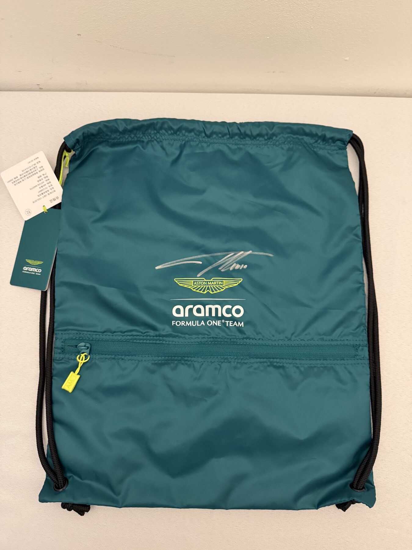 Fernando Alonso-Signed Official Aston Martin bag