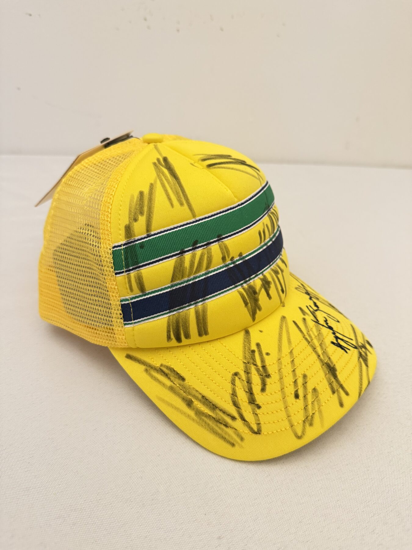 Ayrton Senna Brazil cap -Multi Signed
