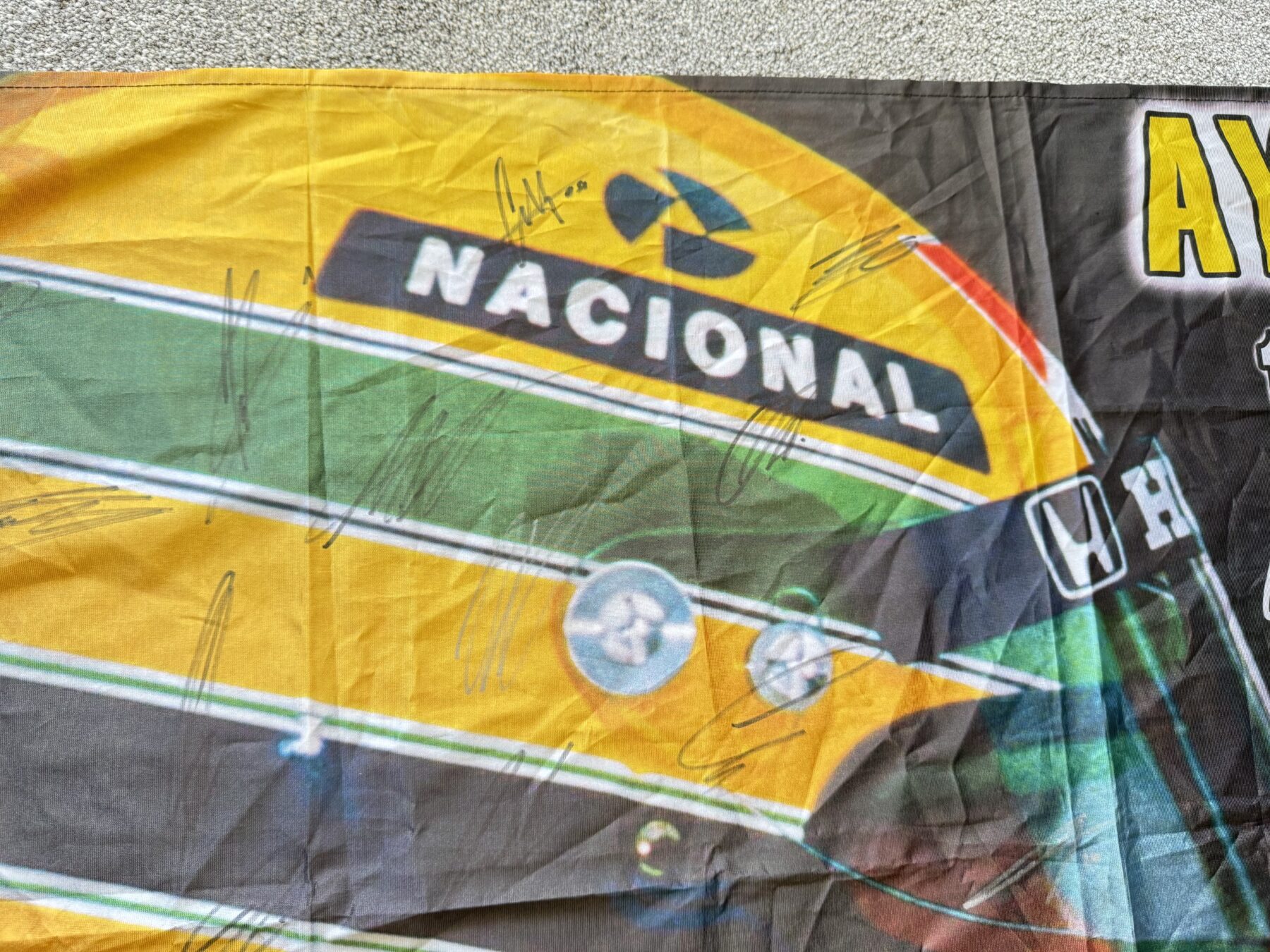 Ayrton Senna-Multi Signed Flag - Image 18