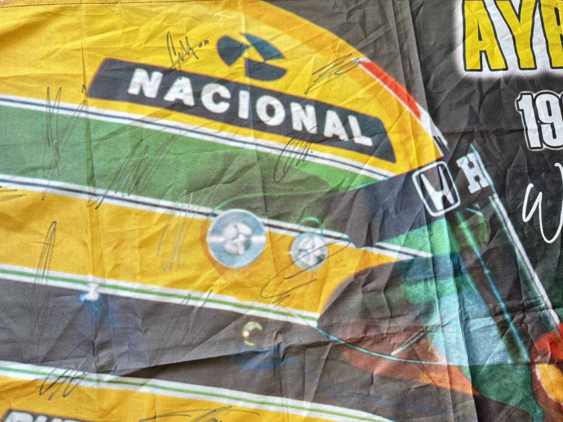 Ayrton Senna-Multi Signed Flag - Image 13