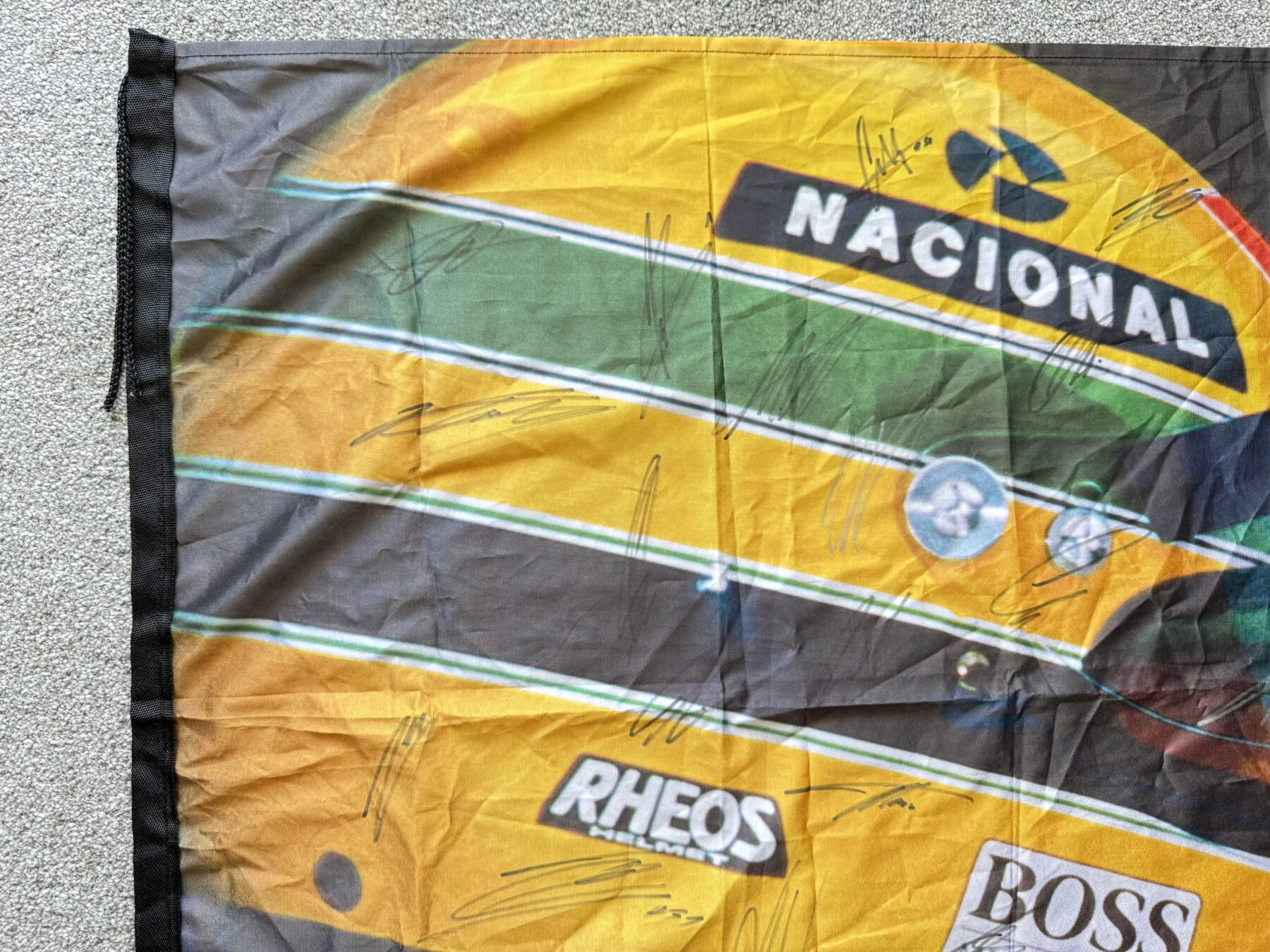 Ayrton Senna-Multi Signed Flag - Image 12